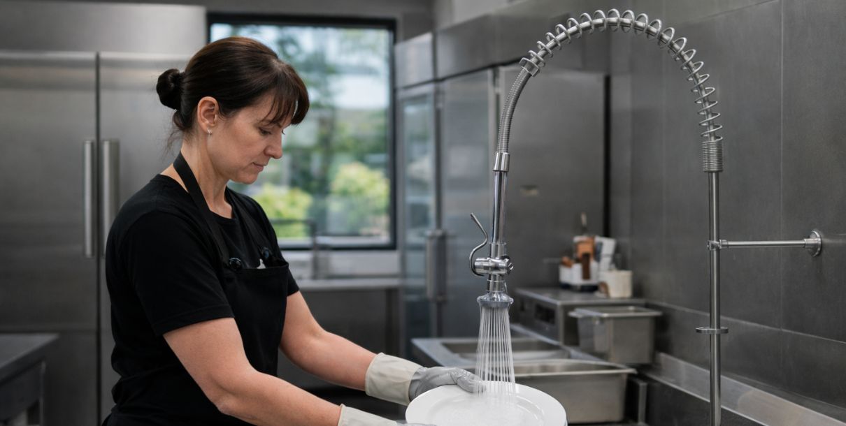 El ROI de una manguera de prelavado profesional: cuánto ahorra en agua, tiempo y operación en cocina